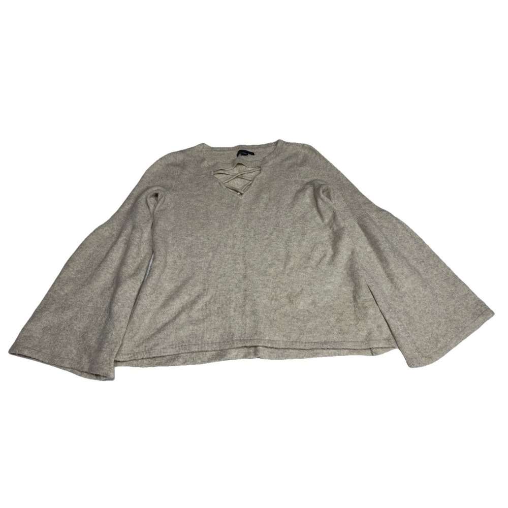 American Eagle Outfitters Womens Tan Bell Sleeve Cutout Sweater Medium